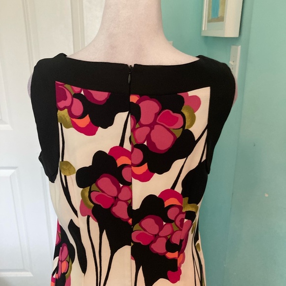 AGB Dress- Floral Sleeveless Dress - Black and Pink - Picture 12 of 16